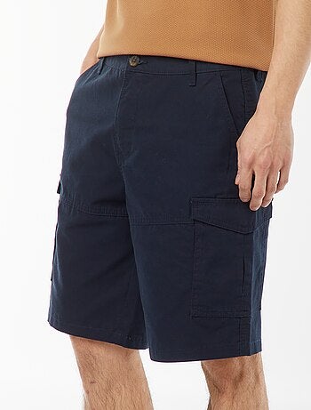 Bermuda chino en twill uni multipoches