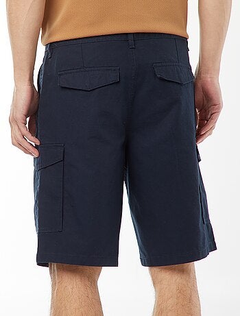 Bermuda chino en twill uni multipoches