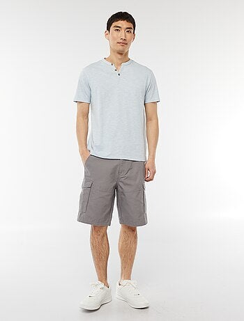 Bermuda chino en twill uni multipoches