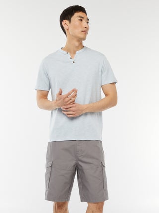 Bermuda chino en twill uni multipoches