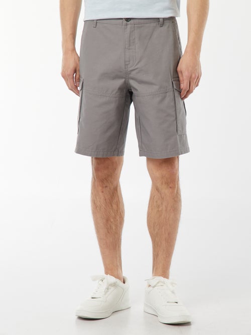 Bermuda chino en twill uni multipoches - Kiabi