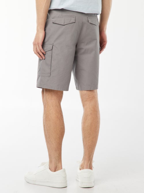 Bermuda chino en twill uni multipoches - Kiabi