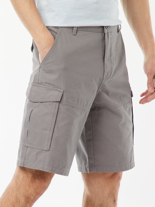 Bermuda chino en twill uni multipoches - Kiabi