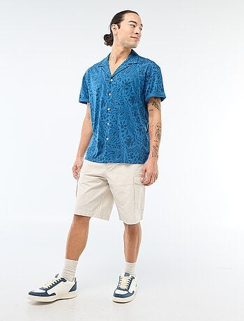 Bermuda chino en twill uni multipoches