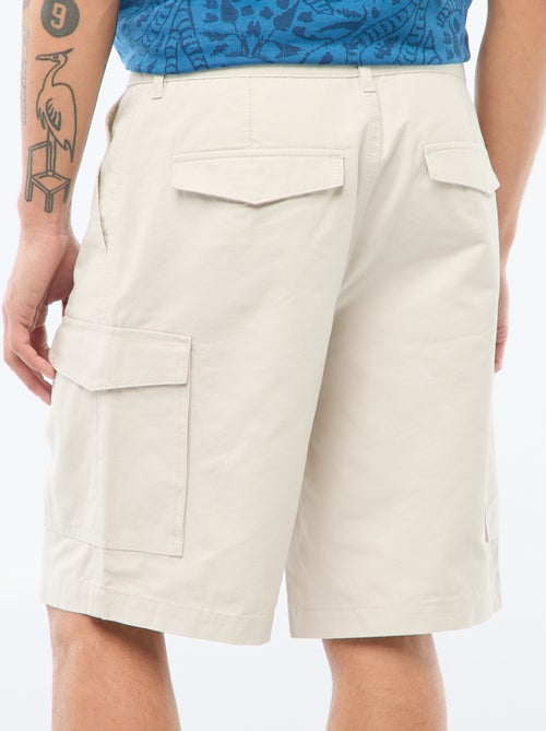 Bermuda chino en twill uni multipoches - Kiabi