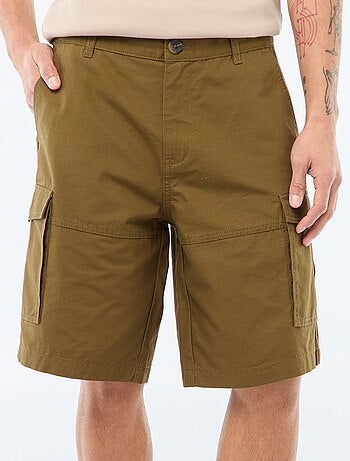 Bermuda chino en twill uni multipoches