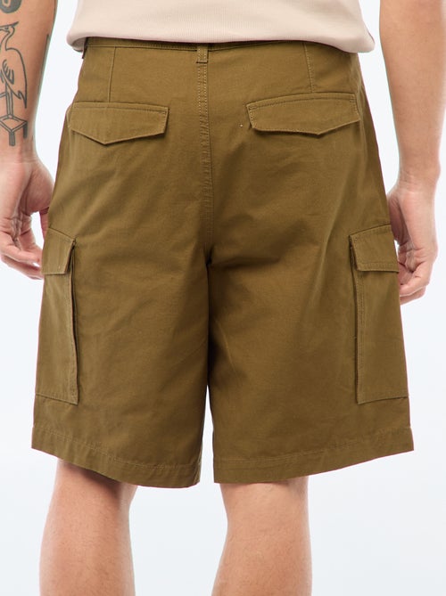 Bermuda chino en twill uni multipoches - Kiabi