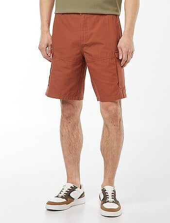 Bermuda chino en twill uni multipoches