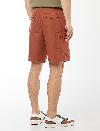 Bermuda chino en twill uni multipoches