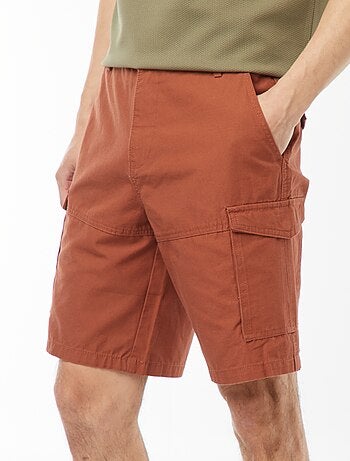 Bermuda chino en twill uni multipoches
