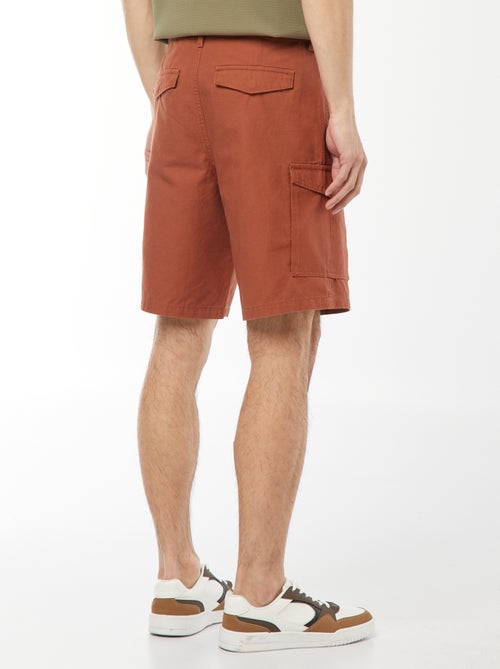 Bermuda chino en twill uni multipoches - Kiabi