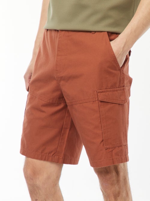 Bermuda chino en twill uni multipoches - Kiabi