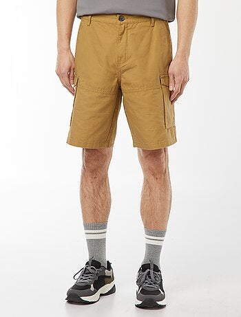 Bermuda chino en twill uni multipoches