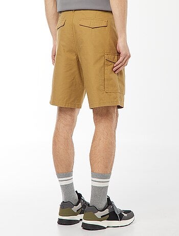 Bermuda chino en twill uni multipoches