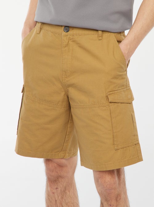 Bermuda chino en twill uni multipoches - Kiabi
