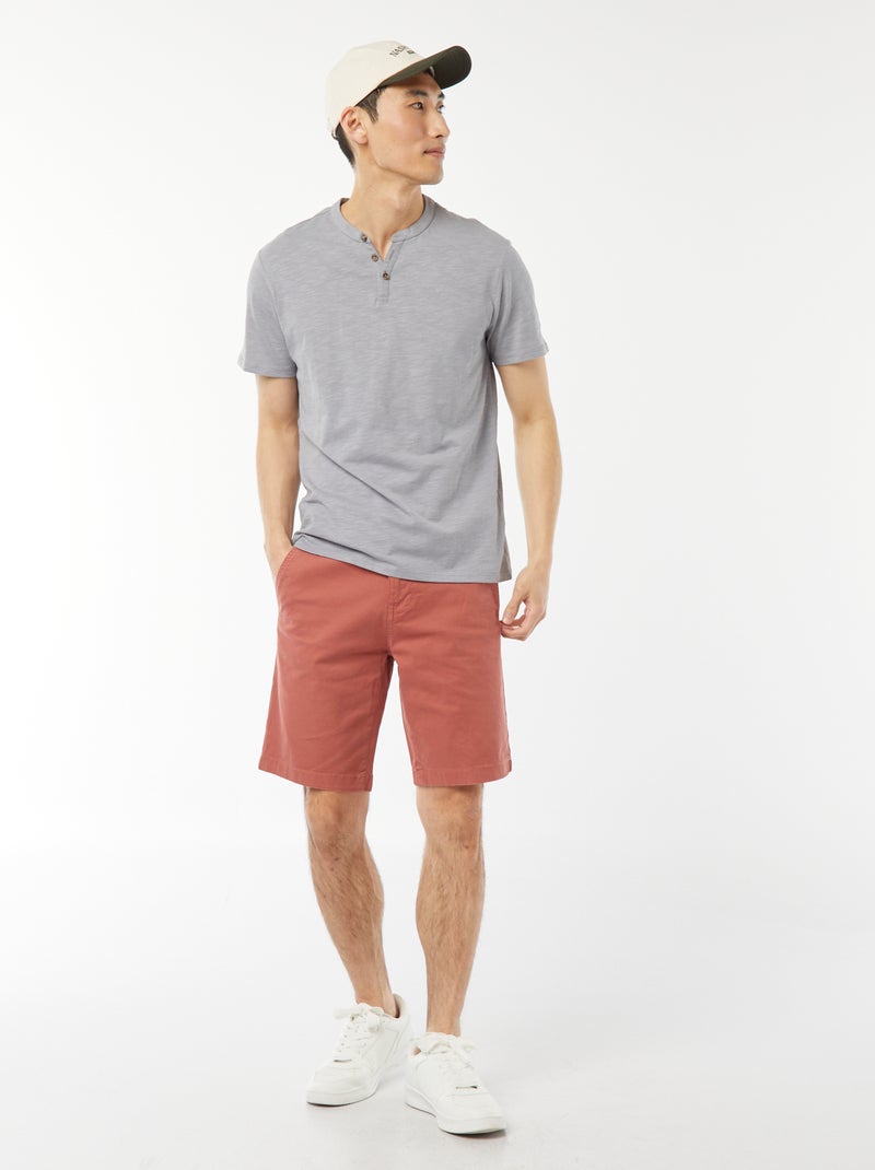 Bermuda chino en twill uni Rose - Kiabi