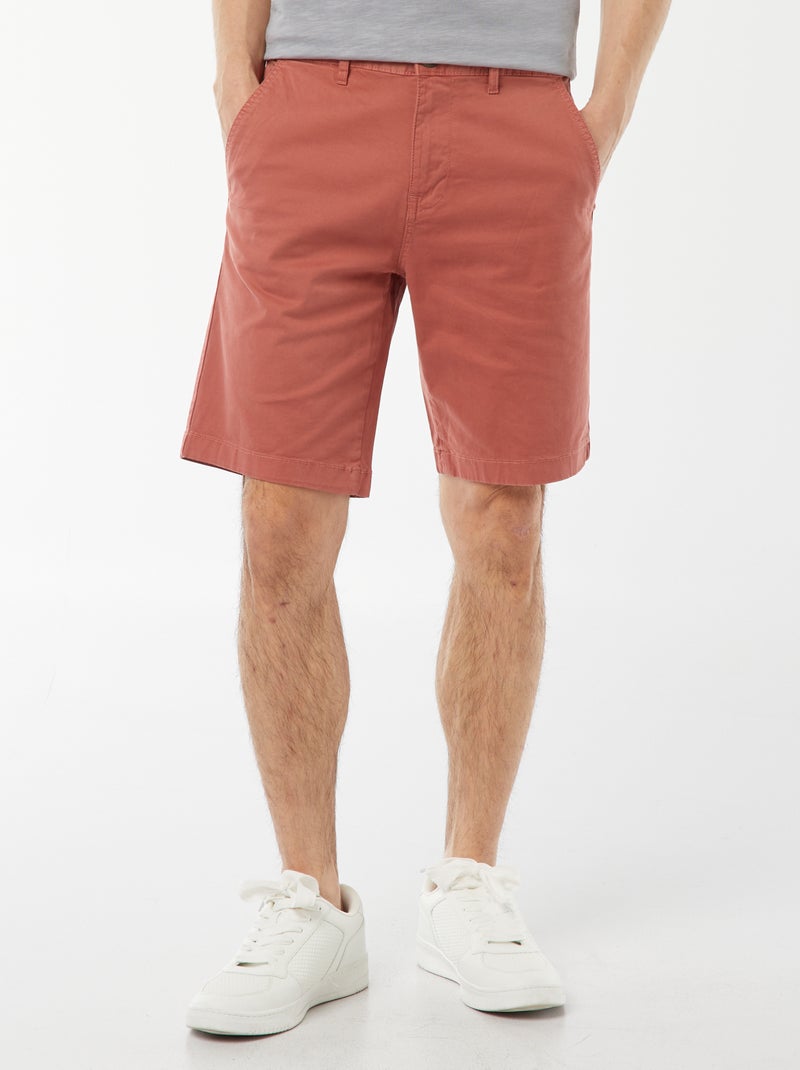 Bermuda chino en twill uni Rose - Kiabi