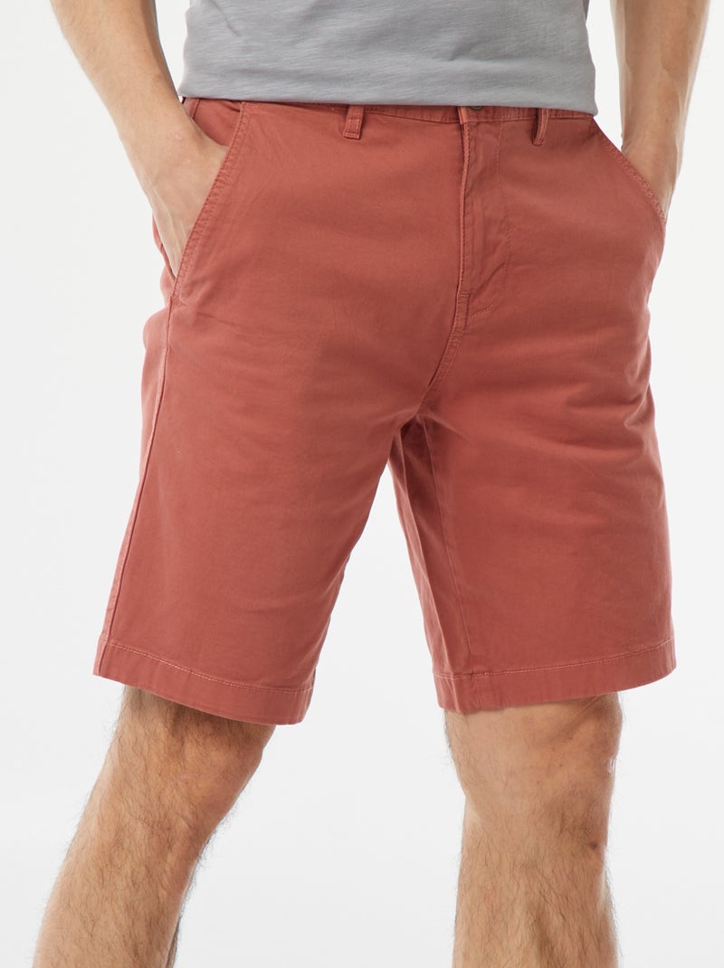 Bermuda chino en twill uni Rose - Kiabi