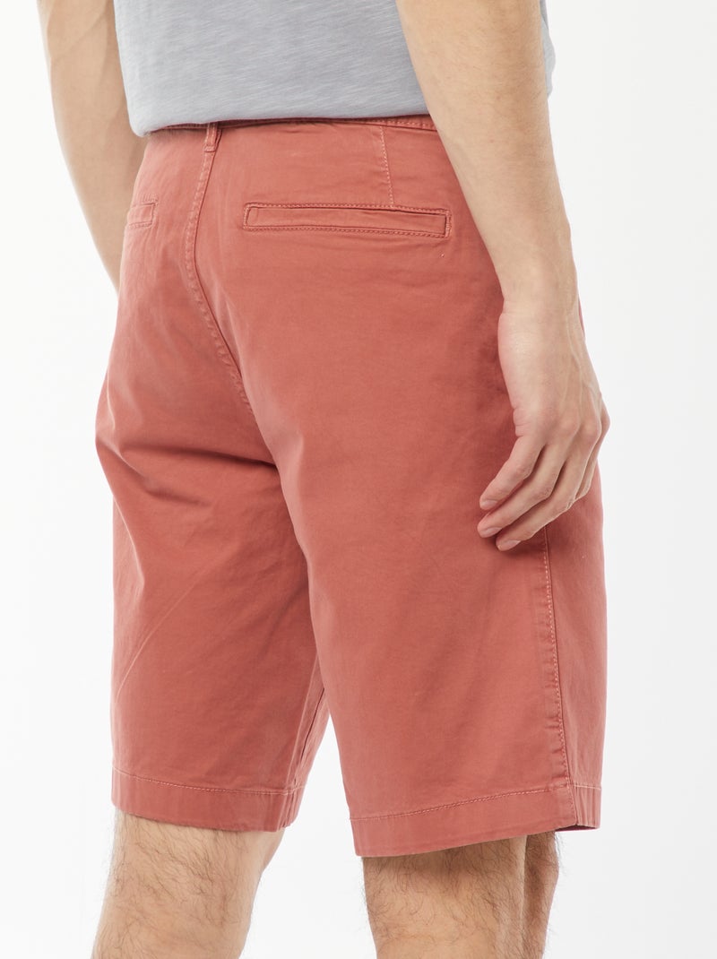 Bermuda chino en twill uni Rose - Kiabi