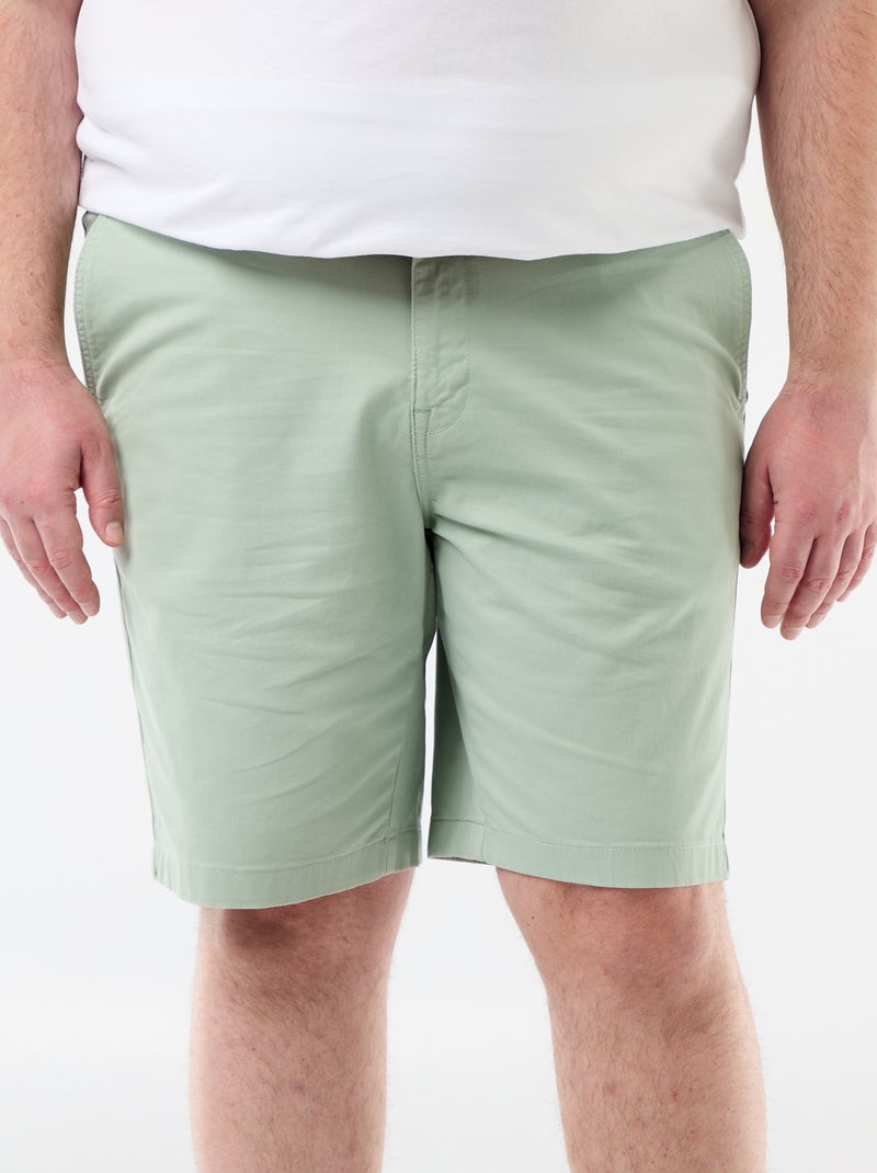 Bermuda chino en twill Vert - Kiabi