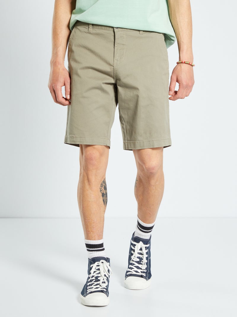 Bermuda chino kaki brun - Kiabi