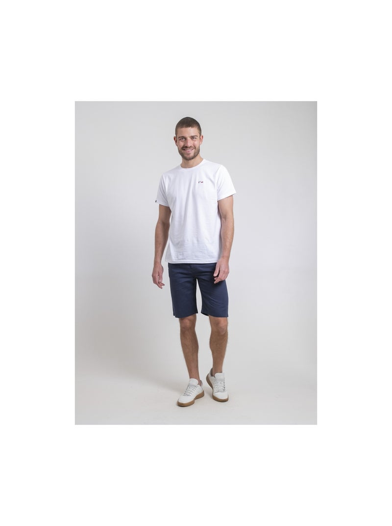 Bermuda chino lin BRYAM Bleu marine - Kiabi
