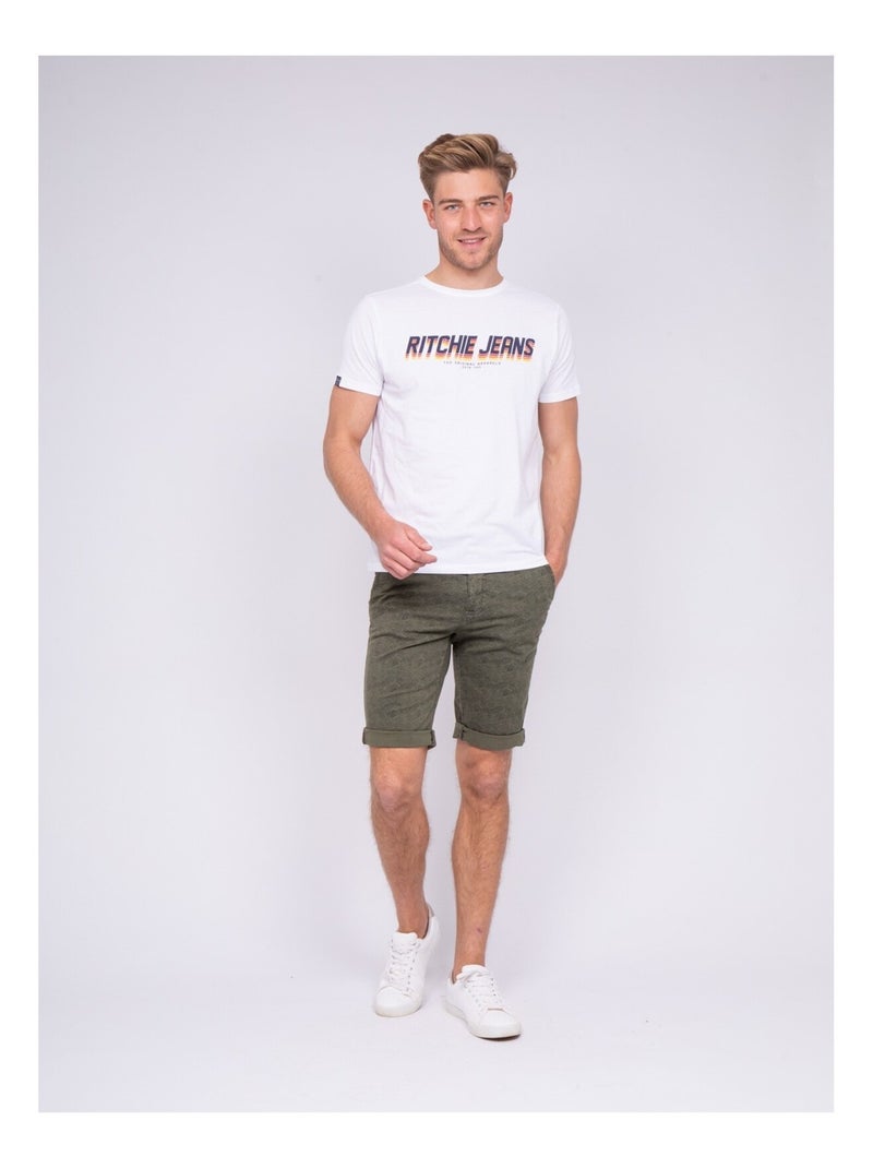 Bermuda chino motifs BOLMON Kaki - Kiabi