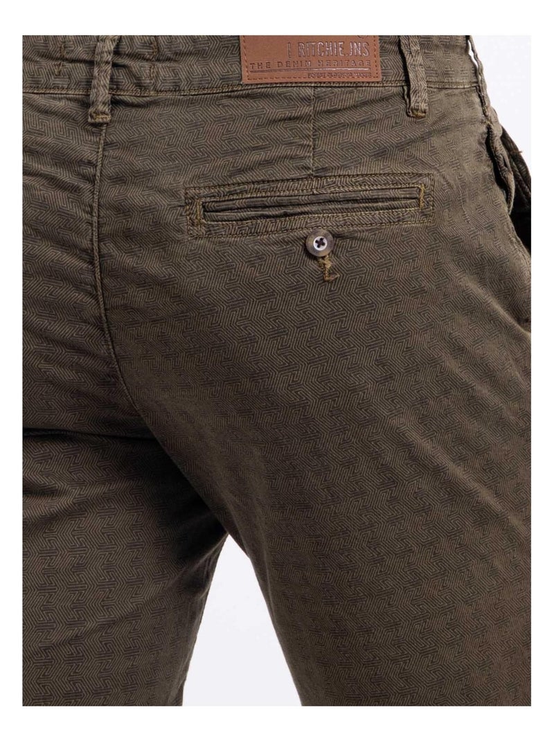 Bermuda chino motifs BOLSOU Kaki - Kiabi