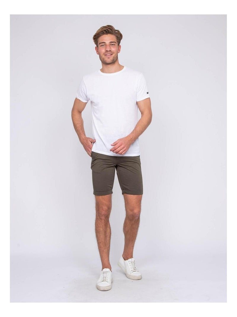 Bermuda chino slim BANIKO Vert kaki clair - Kiabi