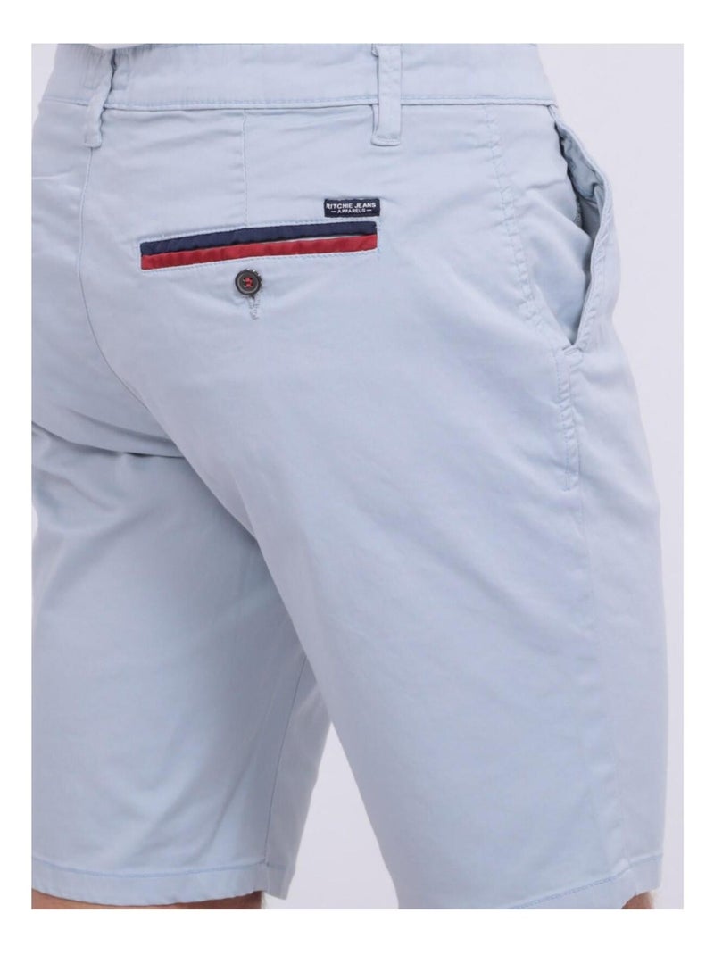 Bermuda chino slim BERKLEY Bleu ciel - Kiabi
