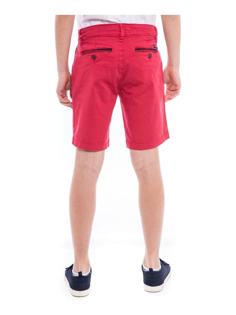 Bermuda chino slim BERKLEY garçon Rouge - Kiabi
