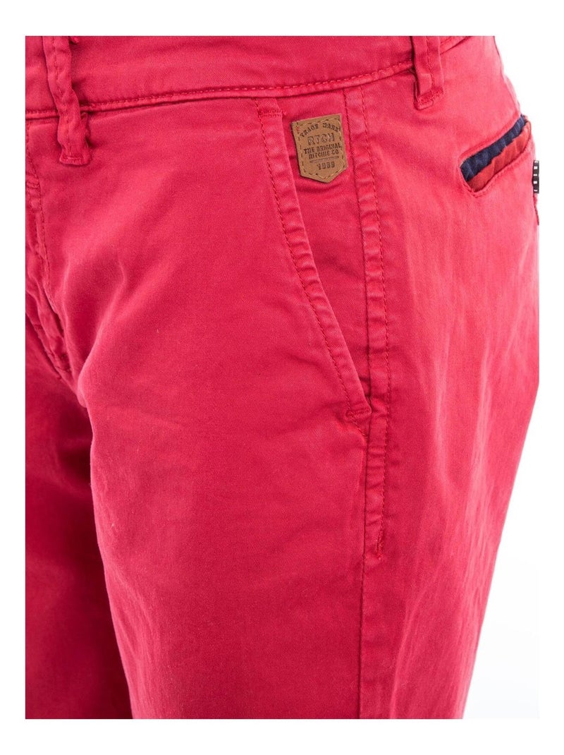 Bermuda chino slim BERKLEY garçon Rouge - Kiabi