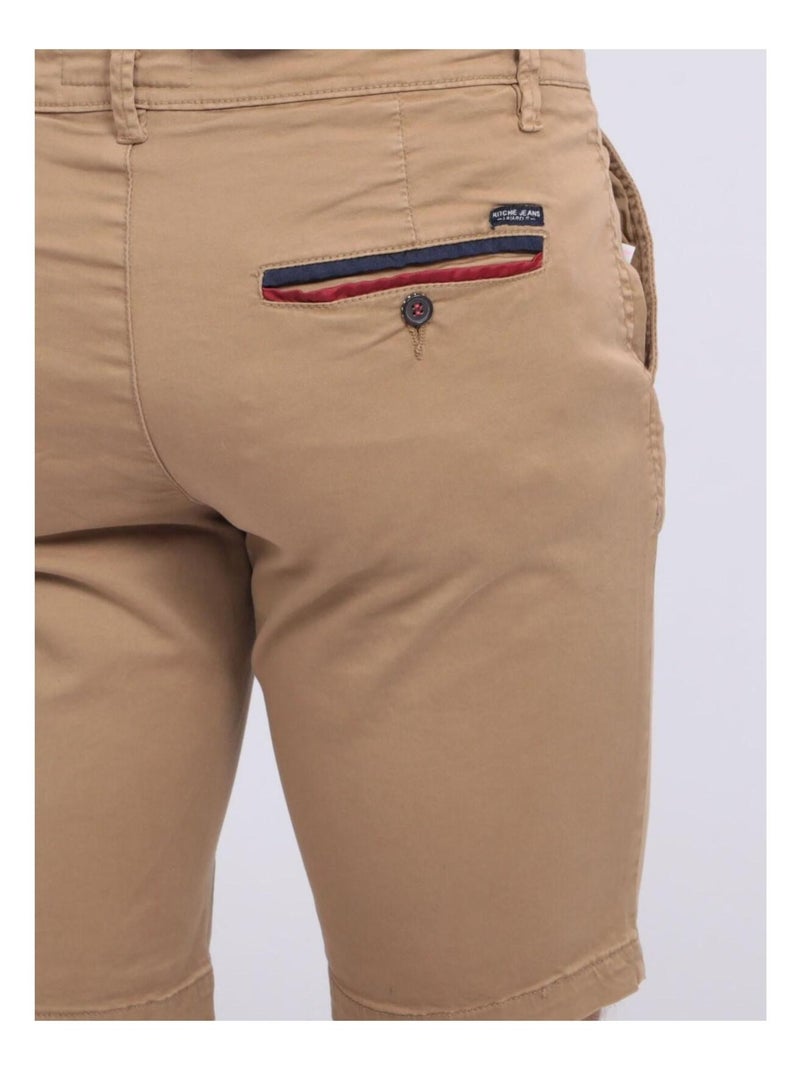 Bermuda chino slim BERKLEY Marron - Kiabi