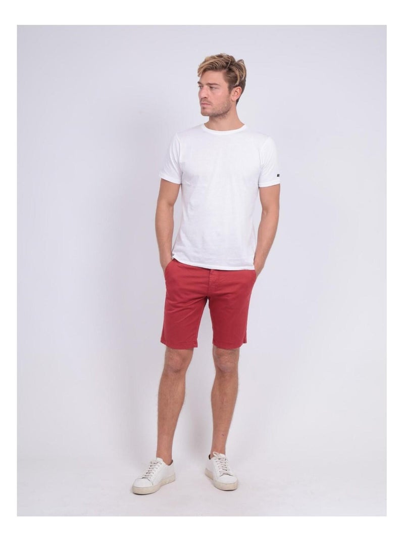 Bermuda chino slim BERKLEY Rouge - Kiabi