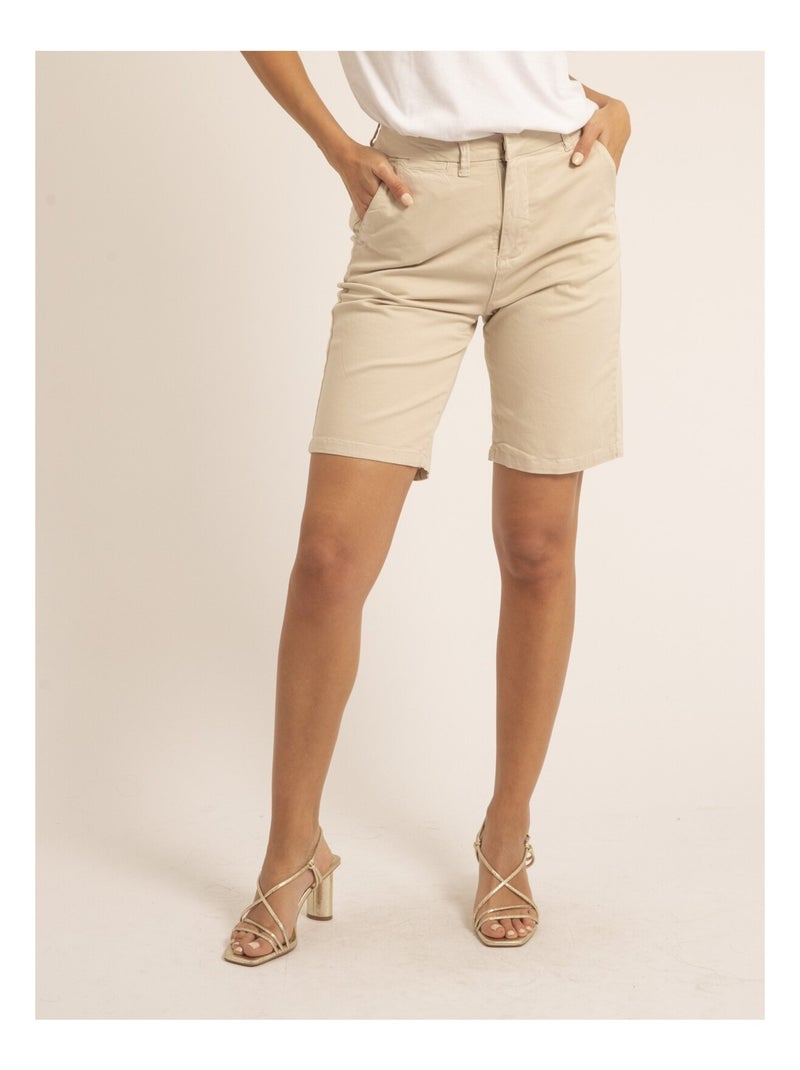 Bermuda chino slim XILAMA Beige - Kiabi