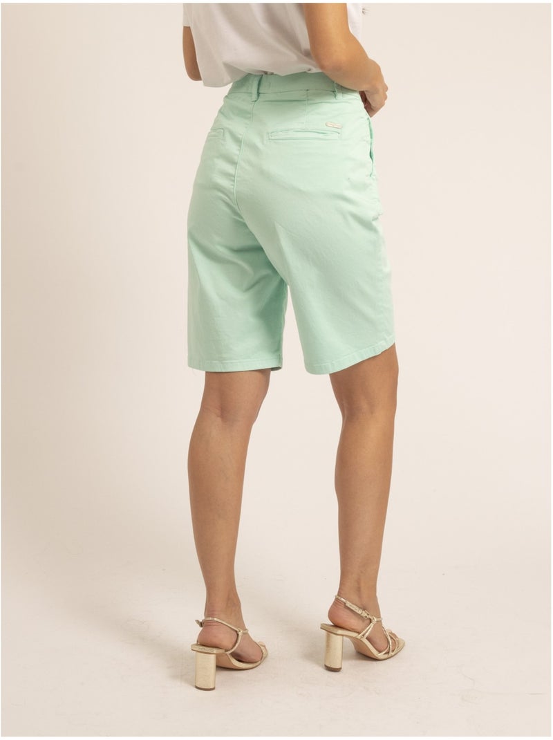 Bermuda chino slim XILAMA Vert d'eau - Kiabi