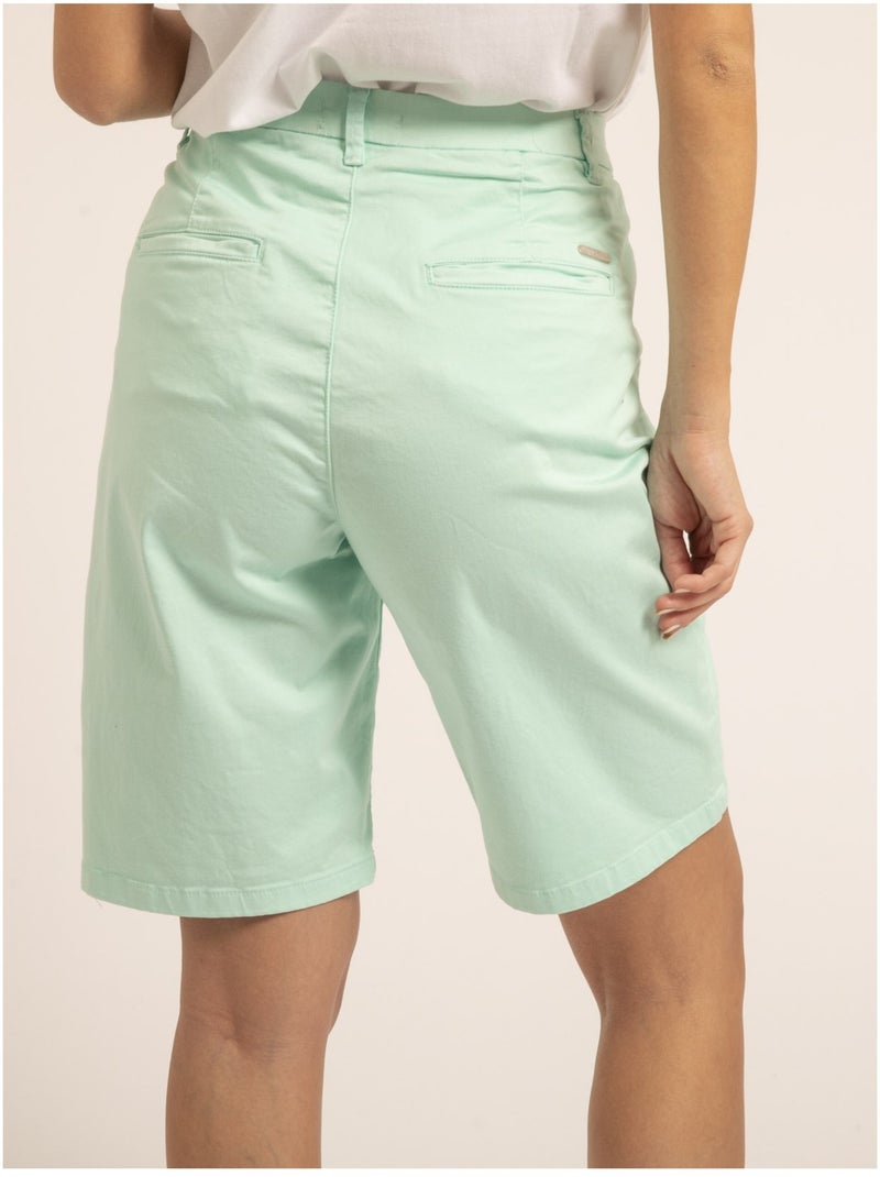 Bermuda chino slim XILAMA Vert d'eau - Kiabi