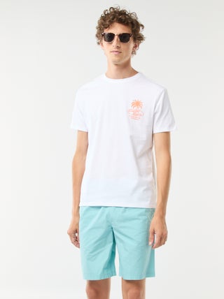 Bermuda chino uni avec cordons de serrage