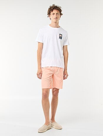 Bermuda chino uni avec cordons de serrage