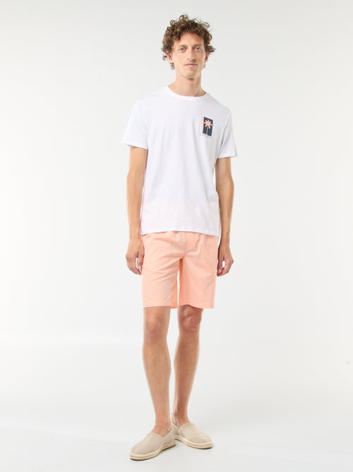 Bermuda chino uni avec cordons de serrage - Kiabi