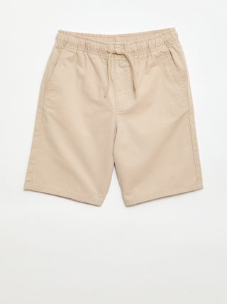 Bermuda chino uni avec liens de serrage