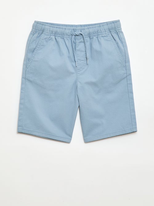Bermuda chino uni avec liens de serrage - Kiabi