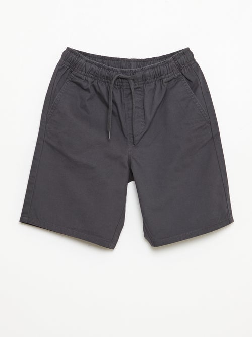 Bermuda chino uni avec liens de serrage - Kiabi