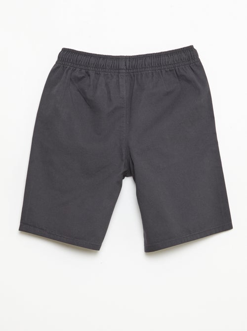 Bermuda chino uni avec liens de serrage - Kiabi