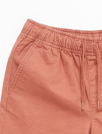 Bermuda chino uni avec liens de serrage