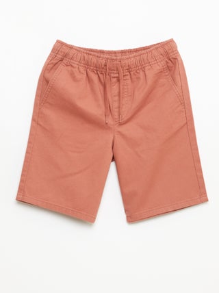Bermuda chino uni avec liens de serrage