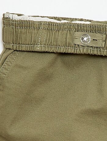 Bermuda chino uni avec liens de serrage