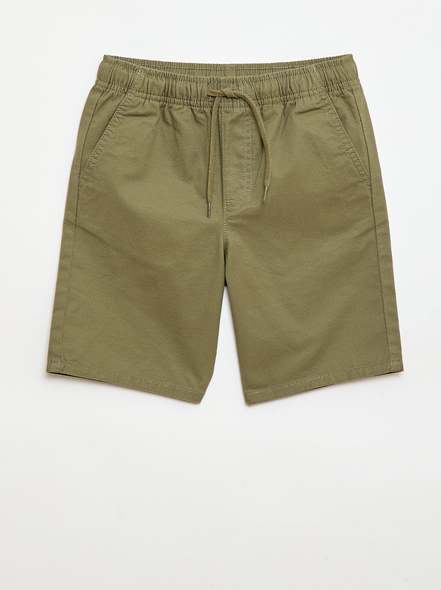 Bermuda chino uni avec liens de serrage
