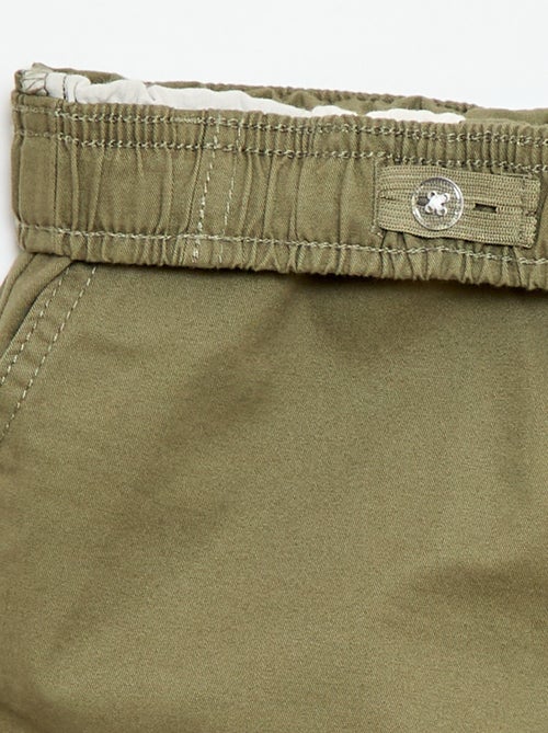Bermuda chino uni avec liens de serrage - Kiabi