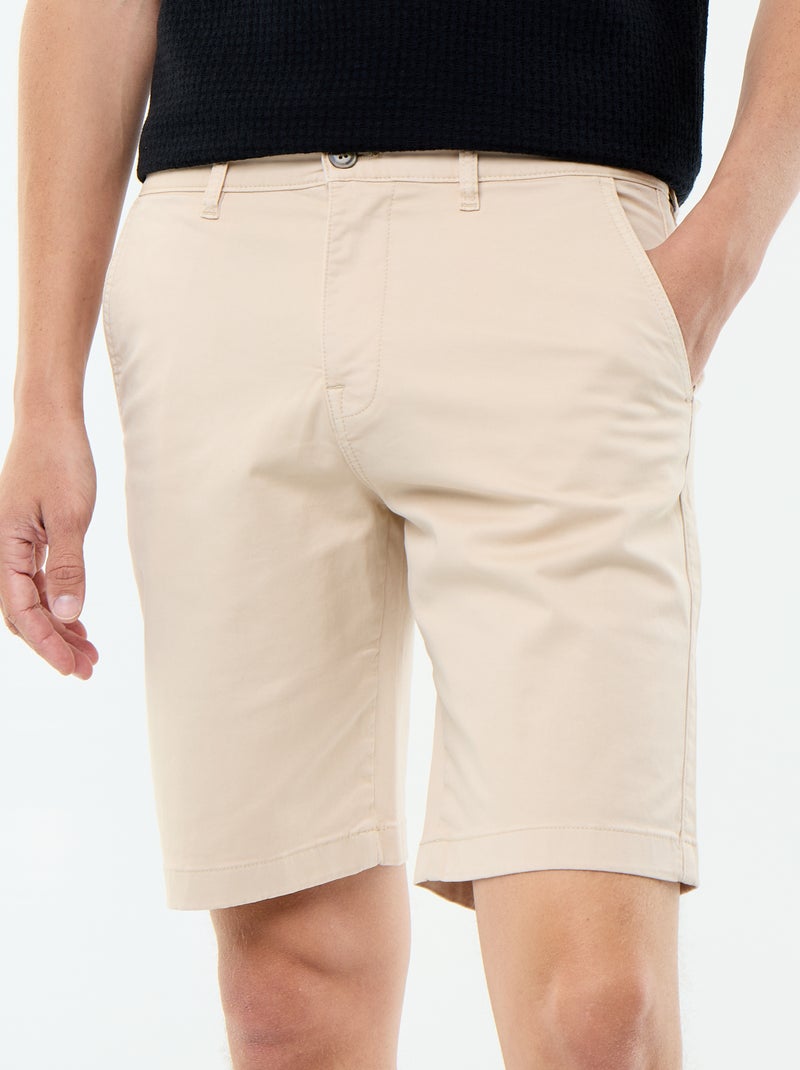 Bermuda chino uni Beige - Kiabi